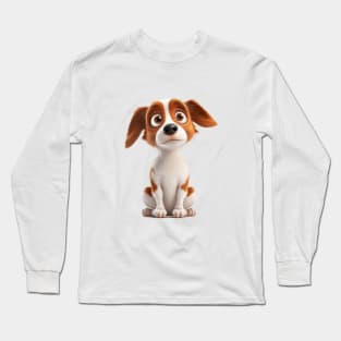 Dog Pet Cute Adorable Humorous Illustration Long Sleeve T-Shirt